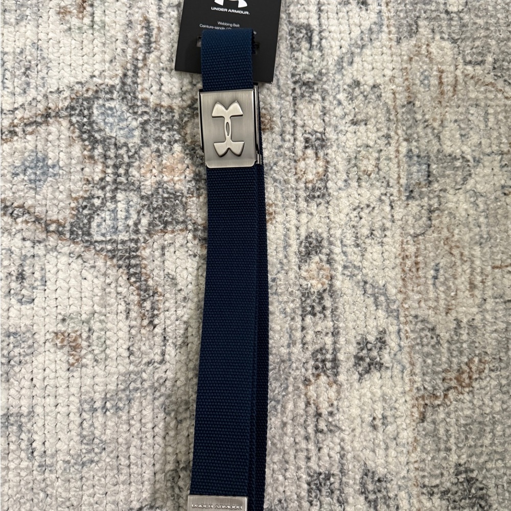 Boys Under Armour Dark Blue Webbing Belt with Silver Buckle
